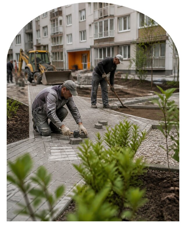 Благоустройство двора многоквартирного дома в Темрюке